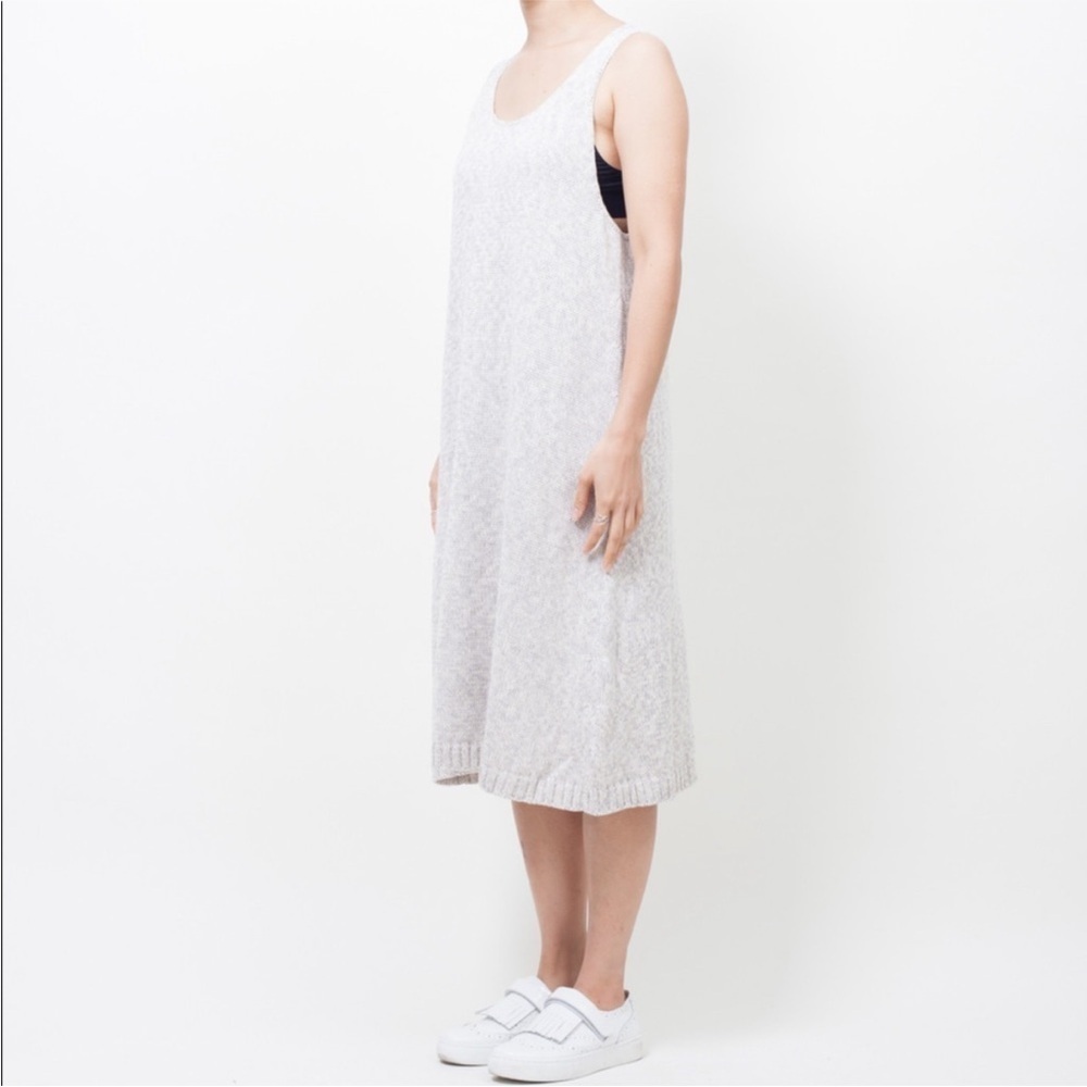 Ali Golden Dress Melange Cotton Knit Midi Tank in Grey - Picture 3 of 7